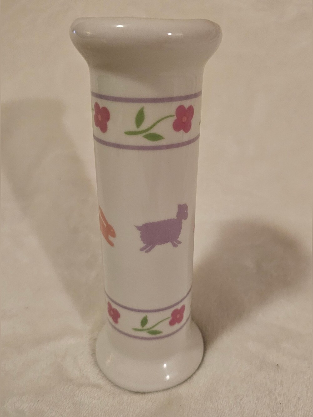 Vintage Bunny & Lamb Ceramic Bud Vase Cottagecore Nursery Decor